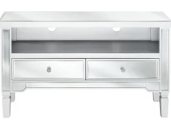 Beliani Tv-Taso Peililasi 2 Laatikkoa Hopea Nicea New