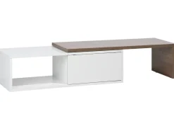 Beliani Tv-Taso Saadettava Kaappi Valkoinen/Tumma Puu Yonkers Flash Sale