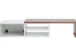 Beliani Tv-Taso Saadettava Kaappi Valkoinen/Tumma Puu Yonkers Flash Sale