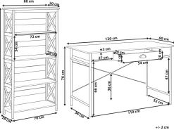 Beliani Tyohuonesetti 2 Osaa Tumma Puu/Musta Foster/Casco Best