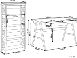 Beliani Tyohuonesetti 2 Osaa Tumma Puu/Musta Foster/Sheslay Outlet