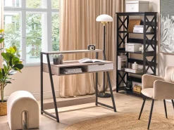 Beliani Tyohuonesetti 2 Osaa Vaalea Puu/Musta Foster/Calvin Store