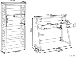 Beliani Tyohuonesetti 2 Osaa Vaalea Puu/Musta Foster/Calvin Store