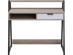 Beliani Tyohuonesetti 2 Osaa Vaalea Puu/Musta Foster/Calvin Store