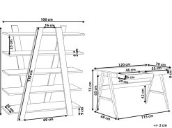 Beliani Tyohuonesetti 2 Osaa Valkoinen/Vaalea Puu Escalante/Sheslay Cheap