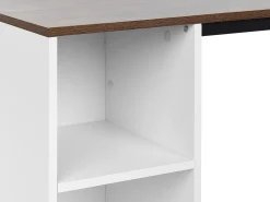 Beliani Tyopoyta 5 Hyllya Tumma Puu/Valkoinen 120 X 60 Cm Dese Cheap