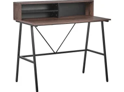 Beliani Tyopoyta 3 Hyllya Tumma Puu/Musta 100 X 50 Cm Harison Best