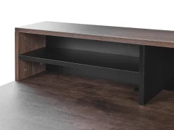 Beliani Tyopoyta 3 Hyllya Tumma Puu/Musta 100 X 50 Cm Harison Best