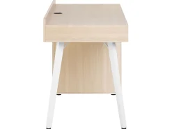 Beliani Tyopoyta 3 Laatikkoa 3 Hyllya Vaalea Puu/Valkoinen 130 X 60 Cm Caracas Outlet