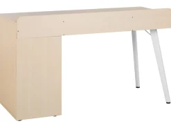 Beliani Tyopoyta 3 Laatikkoa 3 Hyllya Vaalea Puu/Valkoinen 130 X 60 Cm Caracas Outlet