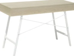 Beliani Tyopoyta 2 Laatikkoa Hylly Vaalea Puu/Valkoinen 120 X 48 Cm Clarita Best Sale