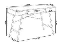 Beliani Tyopoyta 2 Laatikkoa Hylly Vaalea Puu/Valkoinen 120 X 48 Cm Clarita Best Sale