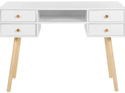 Beliani Tyopoyta 4 Laatikkoa Hylly Valkoinen 110 X 55 Cm Levin Best Sale