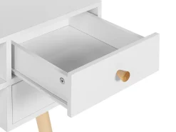 Beliani Tyopoyta 4 Laatikkoa Hylly Valkoinen 110 X 55 Cm Levin Best Sale