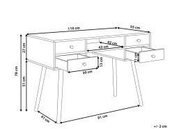 Beliani Tyopoyta 4 Laatikkoa Hylly Valkoinen 110 X 55 Cm Levin Best Sale