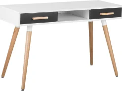 Beliani Tyopoyta 2 Laatikkoa Hylly Valkoinen/Harmaa 120 X 45 Cm Frisco Cheap