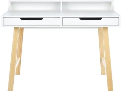 Beliani Tyopoyta 2 Laatikkoa Hylly Valkoinen/Vaalea Puu 110 Cm Barie Clearance