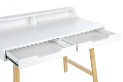 Beliani Tyopoyta 2 Laatikkoa Hylly Valkoinen/Vaalea Puu 110 Cm Barie Clearance