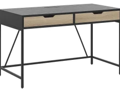 Beliani Tyopoyta 2 Laatikkoa Musta/Vaalea Puu 120 X 60 Cm Jena Outlet