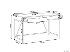 Beliani Tyopoyta 2 Laatikkoa Musta/Vaalea Puu 120 X 60 Cm Jena Outlet