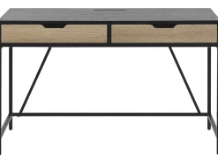 Beliani Tyopoyta 2 Laatikkoa Musta/Vaalea Puu 120 X 60 Cm Jena Outlet