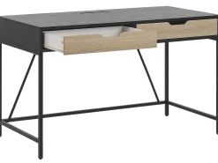 Beliani Tyopoyta 2 Laatikkoa Musta/Vaalea Puu 120 X 60 Cm Jena Outlet