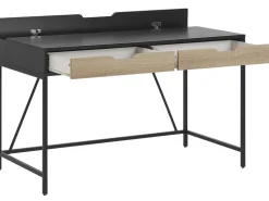 Beliani Tyopoyta 2 Laatikkoa Musta/Vaalea Puu 120 X 60 Cm Jena Outlet