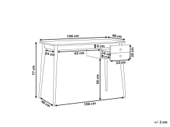 Beliani Tyopoyta 2 Laatikkoa Musta/Vaalea Puu 106 X 48 Cm Ebeme Clearance