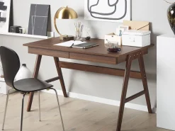 Beliani Tyopoyta 2 Laatikkoa Tumma Puu 120 X 70 Cm Sheslay Hot