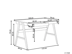 Beliani Tyopoyta 2 Laatikkoa Tumma Puu 120 X 70 Cm Sheslay Hot
