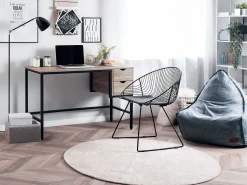 Beliani Tyopoyta 2 Laatikkoa Vaalea Puu/Musta 120 X 48 Cm Grant Best Sale