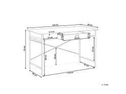 Beliani Tyopoyta Laatikko Tumma Puu/Musta 120 X 60 Cm Casco Hot