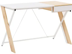 Beliani Tyopoyta Laatikko Vaalea Puu/Valkoinen 120 X 60 Cm Hamden Discount