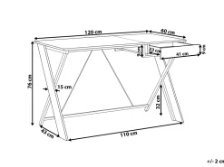 Beliani Tyopoyta Laatikko Vaalea Puu/Valkoinen 120 X 60 Cm Hamden Discount