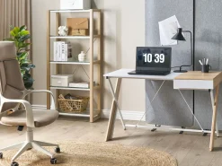 Beliani Tyopoyta Laatikko Vaalea Puu/Valkoinen 120 X 60 Cm Hamden Discount