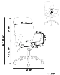 Beliani Tyotuoli Kangas Harmaa/Sininen Bonny Best
