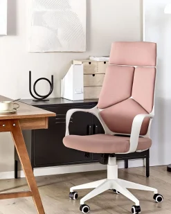 Beliani Tyotuoli Kangas Persikka/Valkoinen Delight Discount