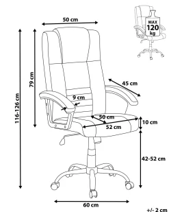 Beliani Tyotuoli Keinonahka Hierova Vaalea Beige Comfort Ii New
