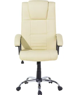 Beliani Tyotuoli Keinonahka Hierova Vaalea Beige Comfort Ii New