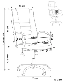 Beliani Tyotuoli Keinonahka Hierova Musta Grandeur Store
