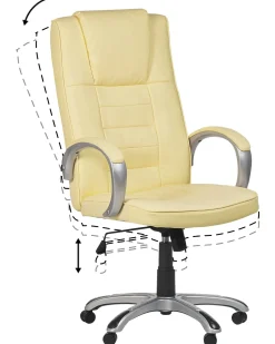 Beliani Tyotuoli Keinonahka Hierova Beige Grandeur Ii Store