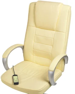 Beliani Tyotuoli Keinonahka Hierova Beige Grandeur Ii Store