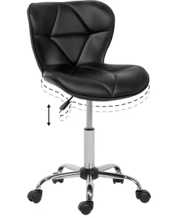 Beliani Tyotuoli Keinonahka Musta Valetta Fashion