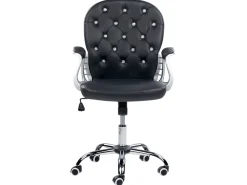 Beliani Tyotuoli Keinonahka Musta/Hopea Princess Sale