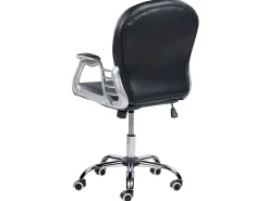 Beliani Tyotuoli Keinonahka Musta/Hopea Princess Sale