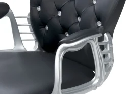 Beliani Tyotuoli Keinonahka Musta/Hopea Princess Sale