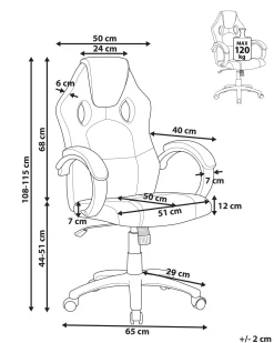 Beliani Tyotuoli Keinonahka Musta Fighter Fashion