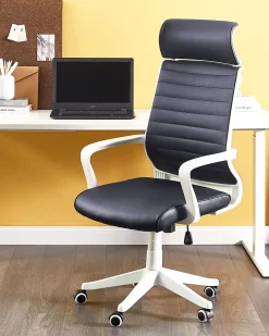 Beliani Tyotuoli Keinonahka Musta Leader Shop