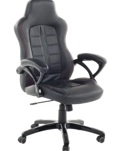 Beliani Tyotuoli Keinonahka Musta/Tummanruskea Prince Best