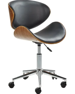 Beliani Tyotuoli Keinonahka Musta Rotterdam Best Sale